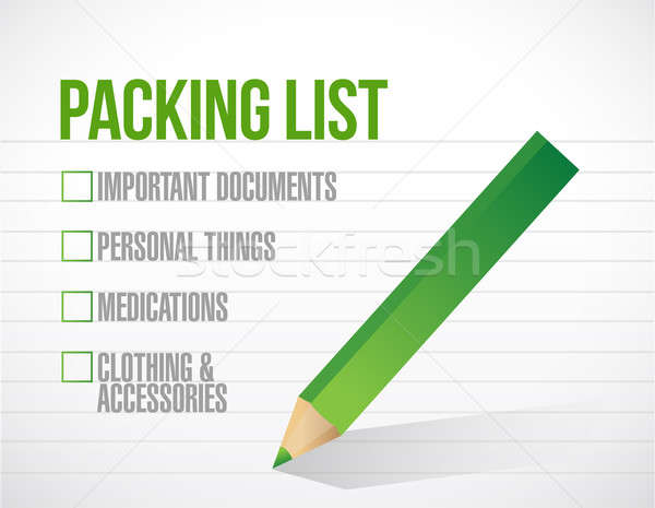 package list check mark list illustration design over a white ba Stock photo © alexmillos