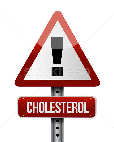 Cholesterol znak drogowy ilustracja projektu szkła przestrzeni Zdjęcia stock © alexmillos