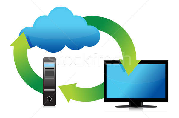 Computer server and cloud storage Stock photo © alexmillos