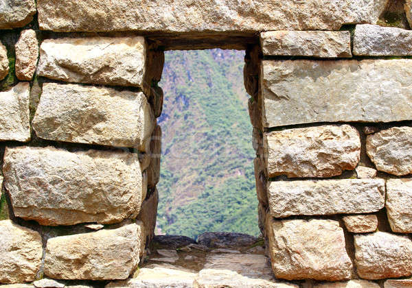 Machu Pichu ancient ruins. Detail. Stock photo © alexmillos