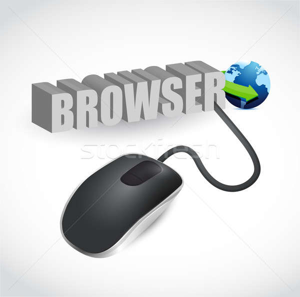 computer mouse connected to the blue word Browse Stock photo © alexmillos