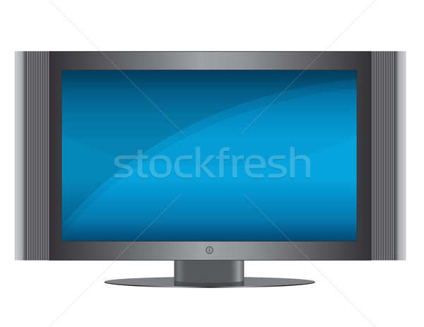 Modern cu ecran plat televizor izolat alb vector Imagine de stoc © alexmillos