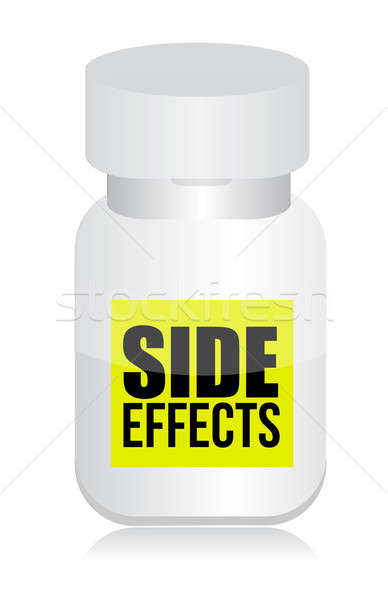pills with side effects sign illustration design over white Stock photo © alexmillos