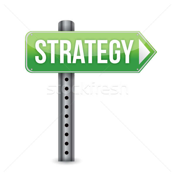 road sign with word Strategy on it. Illustration design Stock photo © alexmillos