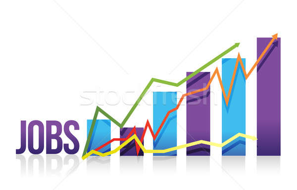 Jobs business color graph illustration design over white Stock photo © alexmillos