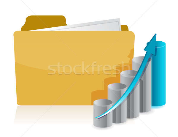 бизнес-графика документы папке иллюстрация дизайна белый Сток-фото © alexmillos