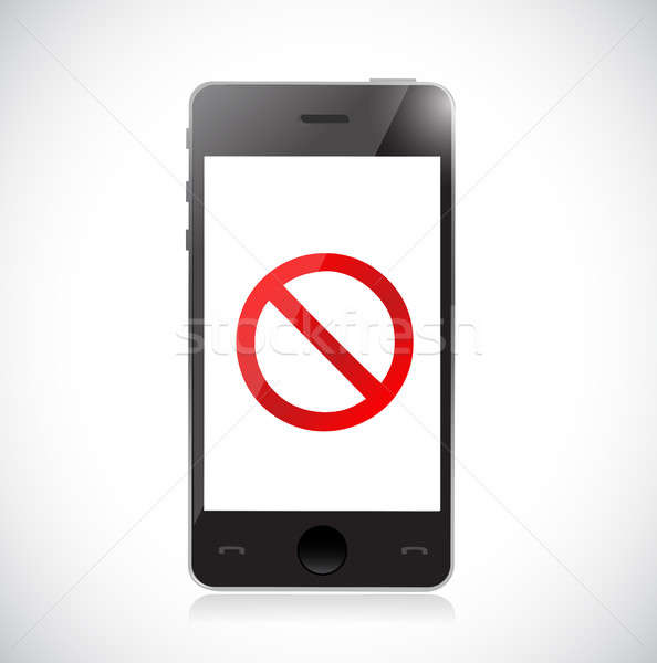 Smartphone with a negative sign. Dont. Stock photo © alexmillos