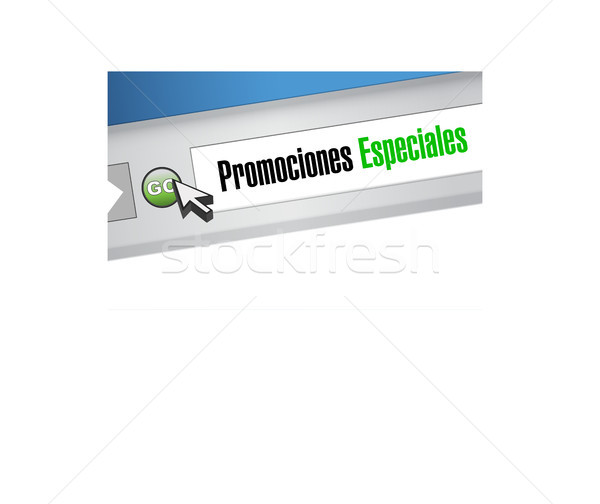 special promotions in Spanish website sign concept Stock photo © alexmillos