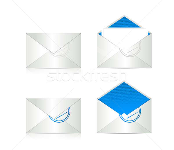 Stock photo: set of envelopes. illustration design over a white background