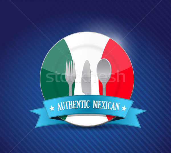 Traditional mexican restaurant , menu illustration design over b Stock photo © alexmillos
