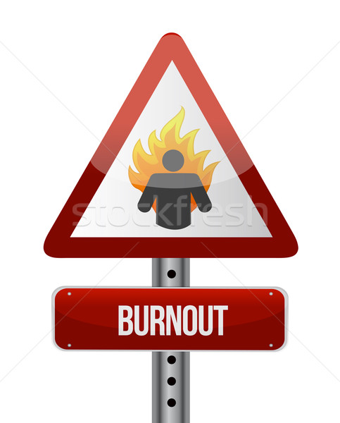 Burn-out Schild Illustration Design Business Job Stock foto © alexmillos