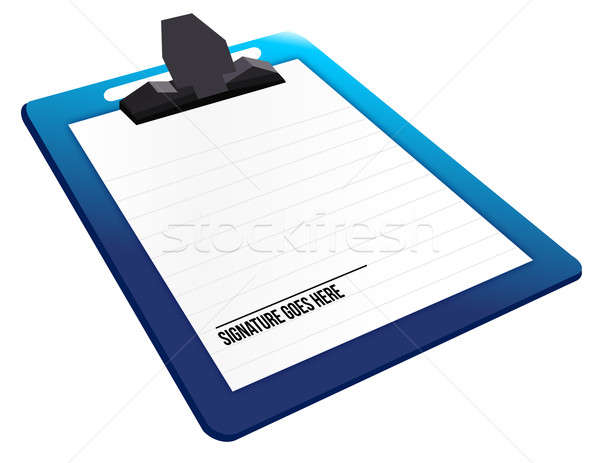 Signature here on a clipboard Stock photo © alexmillos