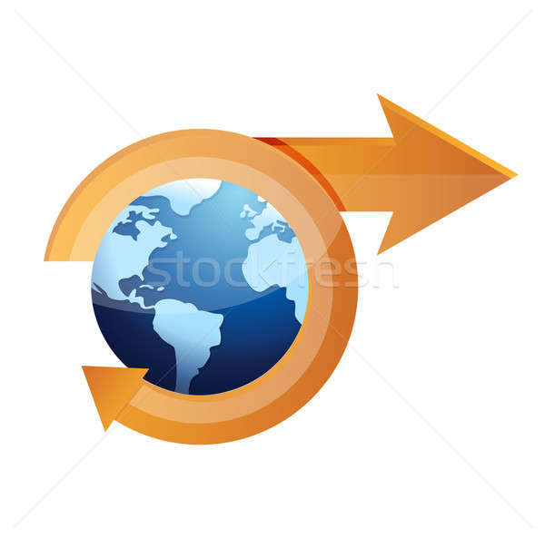 earth cycle concept illustration design over a white background Stock photo © alexmillos