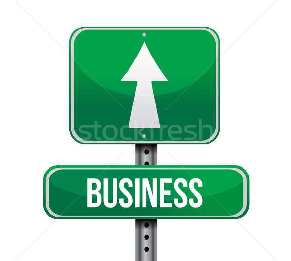 Foto stock: Negócio · placa · sinalizadora · ilustração · projeto · branco · estrada
