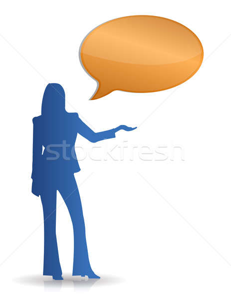 Female speaking Stock photo © alexmillos