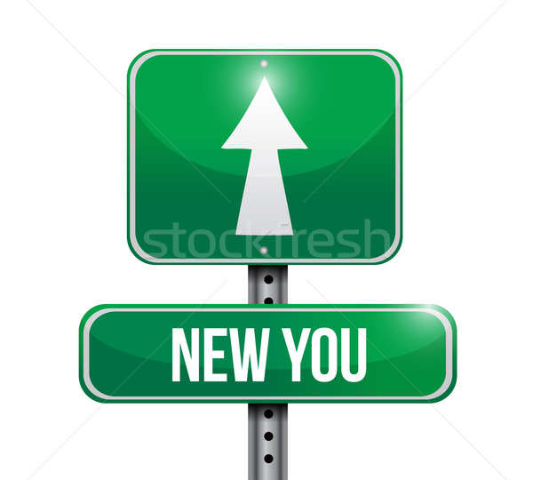 new you road sign illustration design over a white background Stock photo © alexmillos