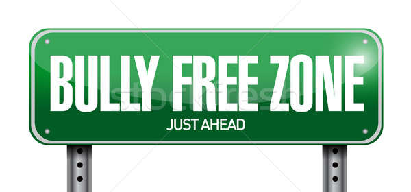 bully free zone road sign illustration design over a white backg Stock photo © alexmillos