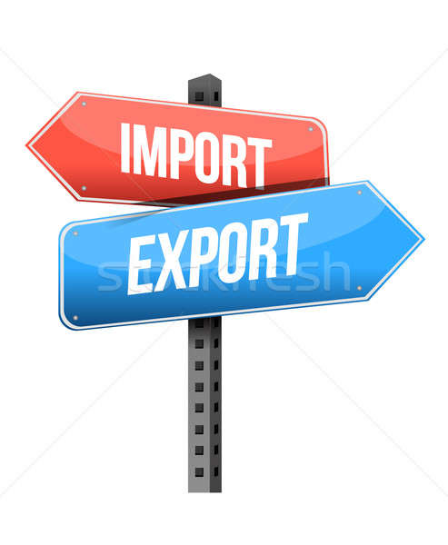 Import export jelzőtábla illusztráció terv fehér Stock fotó © alexmillos