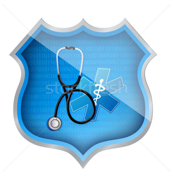 medical shield illustration design over a white background Stock photo © alexmillos