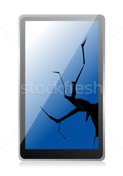 Stock photo: broken tablet illustration design over a white background