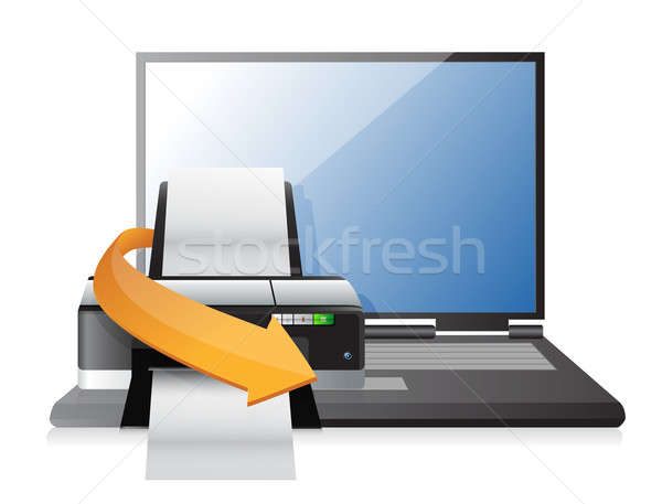 Stock photo: printer setting tool illustration design over a white background