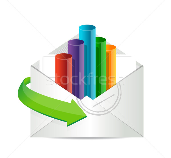 business email with an inside graph illustration design over whi Stock photo © alexmillos