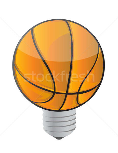 Stock photo: lightbulb Basketball ball