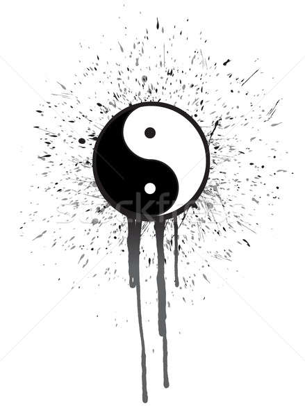 ying yang ink illustration design Stock photo © alexmillos