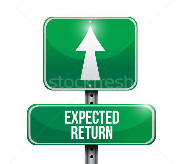 expected return road sign illustration Stock photo © alexmillos