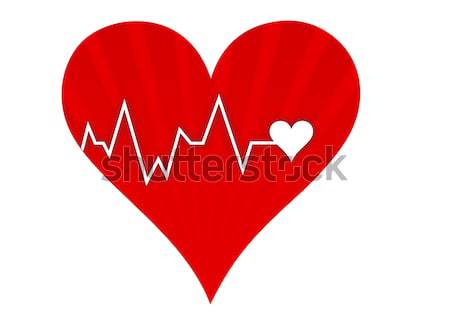 Foto stock: Línea · de · vida · corazón · ilustración · diseno · blanco · médico