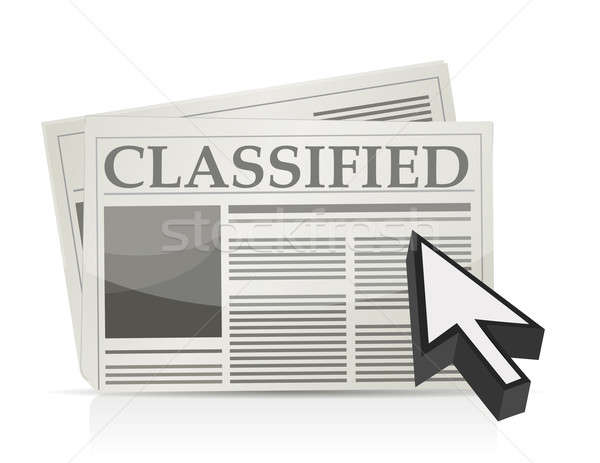 Newspaper classified ads page and cursor Stock photo © alexmillos