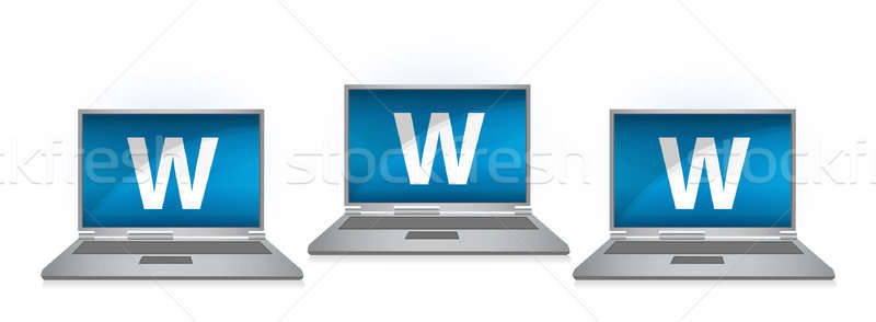 www on laptop illustration design Stock photo © alexmillos