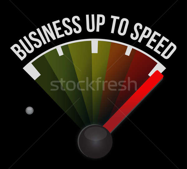 Business up to speed speedometer  Stock photo © alexmillos