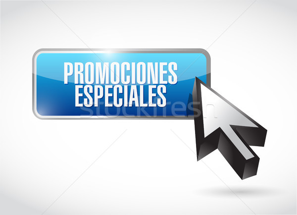 special promotions in Spanish button sign concept Stock photo © alexmillos