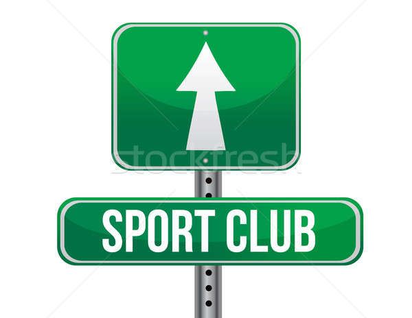 [[stock_photo]]: Sport · club · panneau · routier · illustration · design · blanche