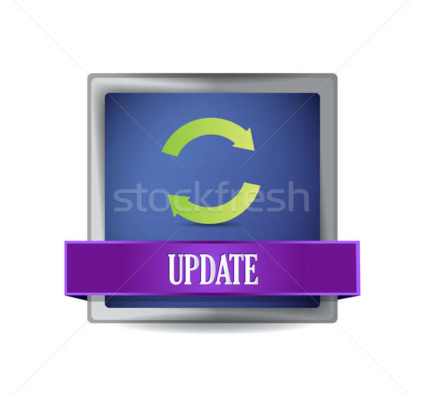 Zdjęcia stock: Aktualizacja · ikona · przycisk · ilustracja · projektu · biały