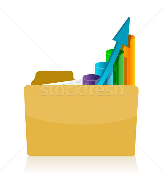 Folder with graph inside illustration Stock photo © alexmillos