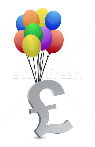 pound flying away illustration design over a white background Stock photo © alexmillos