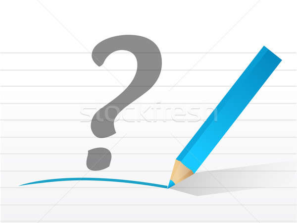 question mark on a white piece of paper. illustration design Stock photo © alexmillos