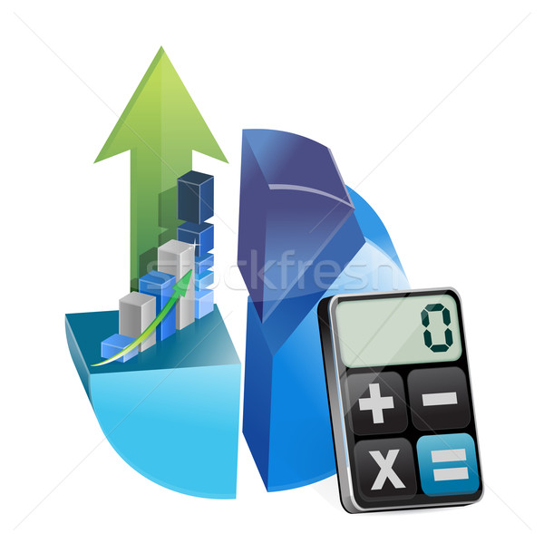 Business graphs and modern calculator Stock photo © alexmillos