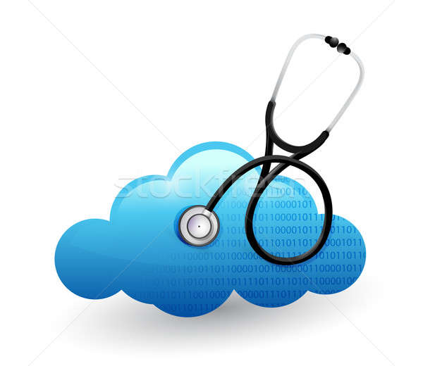 Medical cloud computing stethoscope illustration Stock photo © alexmillos