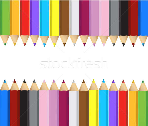 Color pencils banner frame  Stock photo © alexmillos