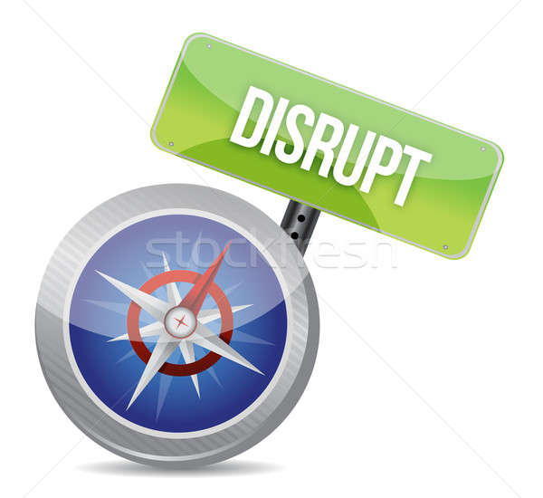 Stock photo: Disrupt on a compass 