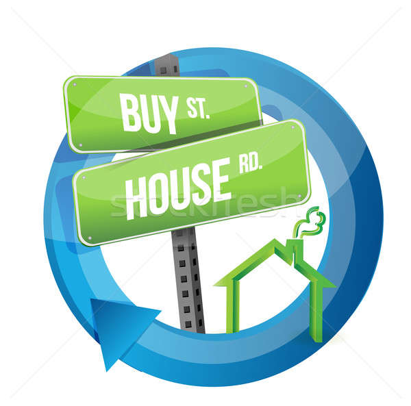 Cumpăra casă Imobiliare rutier simbol ilustrare Imagine de stoc © alexmillos