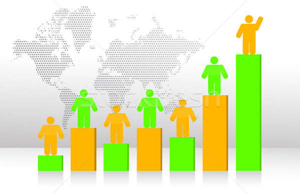 Business people team and diagram illustration Stock photo © alexmillos