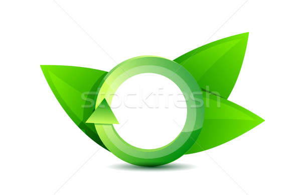 green leaves composition illustration design over a white backgr Stock photo © alexmillos