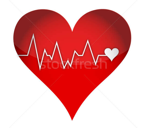 lifeline heart illustration design over white Stock photo © alexmillos