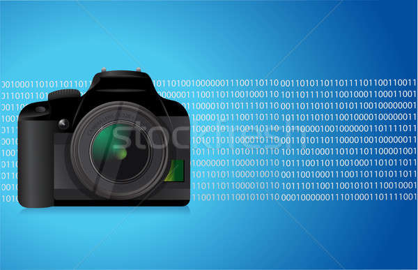 camera blue graphic Stock photo © alexmillos