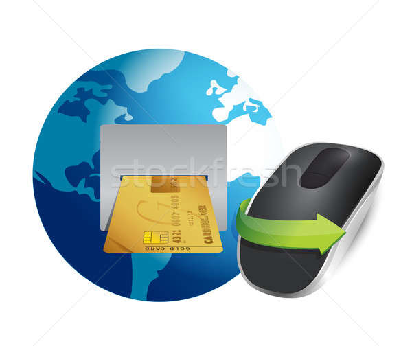 international banking and Wireless computer mouse Stock photo © alexmillos