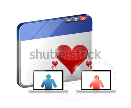 Stock photo: tablet. online dating graphic concept.